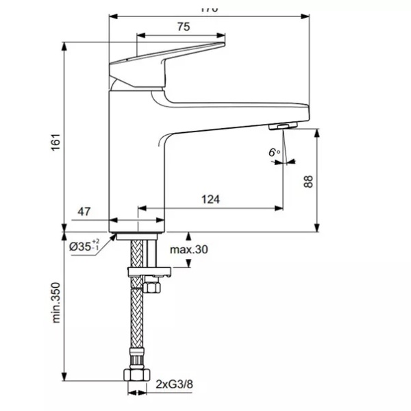 Baterie lavoar cu monocomanda Ideal Standard Ceraplan BD222AA - Img 4
