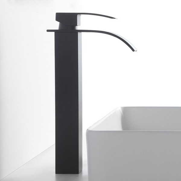 Baterie Lavoar PRO Dora Black, Montaj Pe Blat, Capat Fix, Inaltime 30.5 Cm, Finisaj Negru Mat - Img 2