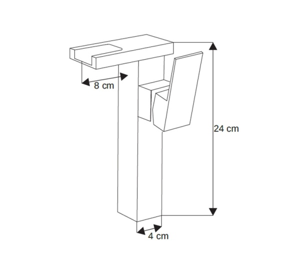 Baterie Lavoar PRO Hugo, Montaj Pe Blat, Capat Fix, Inaltime 24 Cm, Finisaj Crom - Img 4