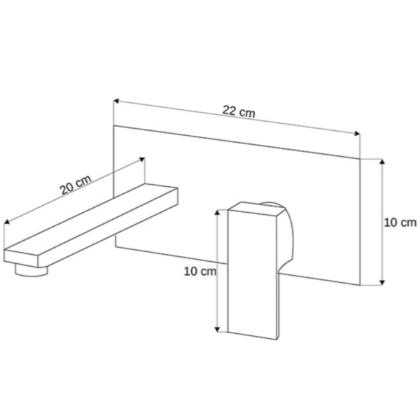 Baterie lavoar PRO QUADRO SILVER,montaj incastrat in perete, finisaj Crom , design minimalist - Img 6