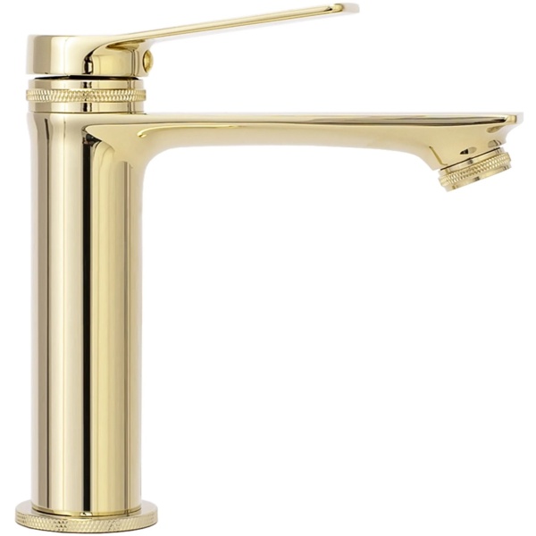 Baterie Lavoar REA VIRAL GOLD LOW, Montaj Pe Blat, Capat Fix, Monocomanda, Inaltime 18 Cm, Auriu - Img 6