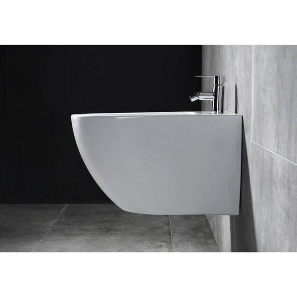 Bideu REA CARLO MINI, 49 x 37 x 33 cm, Montaj Suspendat, Alb Lucios - Img 5