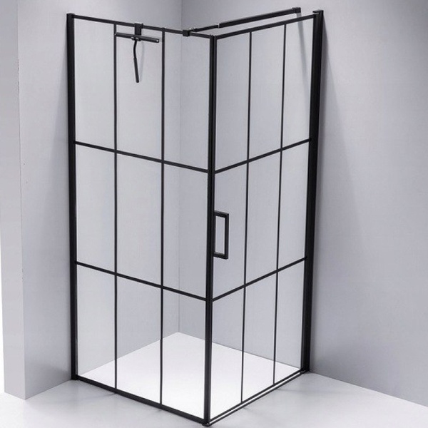 Cabina de dus BS13B Patrata 90x90cm, Design Modern Negru + Cada de dus Riko, Culoare Negru - Img 6