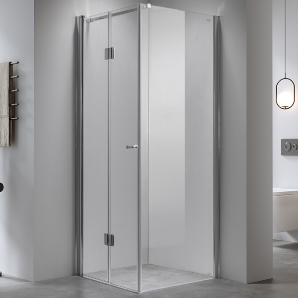 Cabina de dus din sticla securizata cu cadita de dus slim neagra KZ1180B/RIKO 90 x 90 cm - Img 3