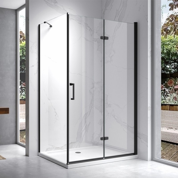 Cabina de dus dreptunghiulara din sticla securizata cu rame negre KZ20E 110 x 90 cm - Img 3