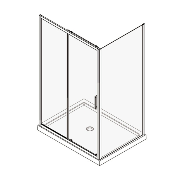 Cabina de dus dreptunghiulara din sticla securizata si rame cromate Mediterraneo Iris 100 x 80 cm - Img 2