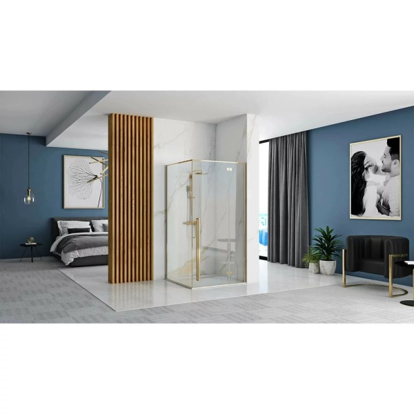 Cabina de dus Fargo, Dimensiune 100x80cm, Culoare Gold - Img 5