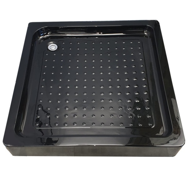 Cabina de dus KZ08D patrata 100x100cm, Negru+Cadita de dus SXL02C , Culoare Negru - Img 6