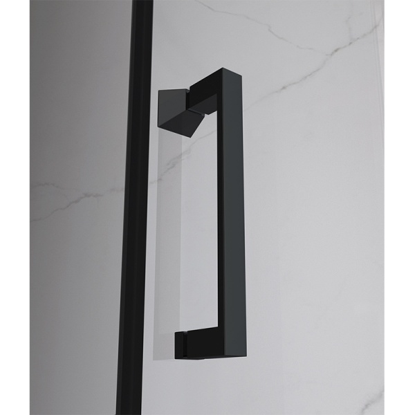 Cabina de dus KZ104 Dreptunghiulara 110x90cm, Negru+Cadita de dus ST04B, Culoarea Alb - Img 6