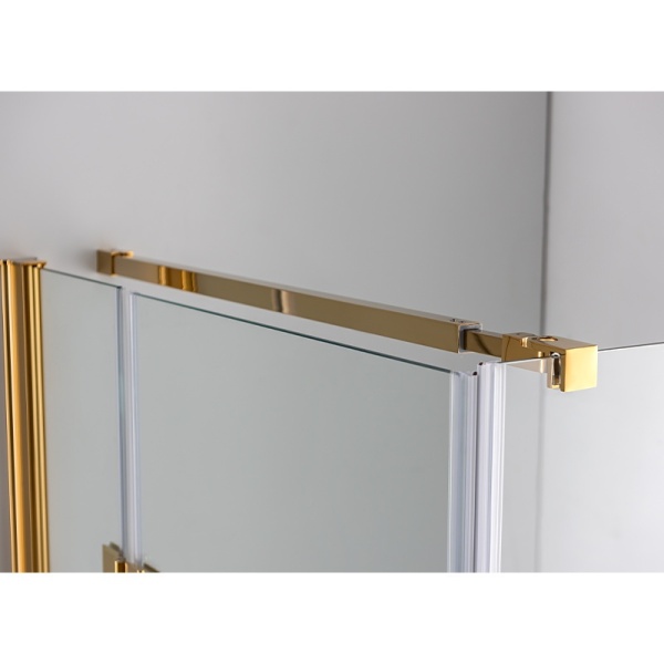 Cabina de dus KZ1390A Patrata, Design Modern 80x80cm, Culoare Auriu - Img 6