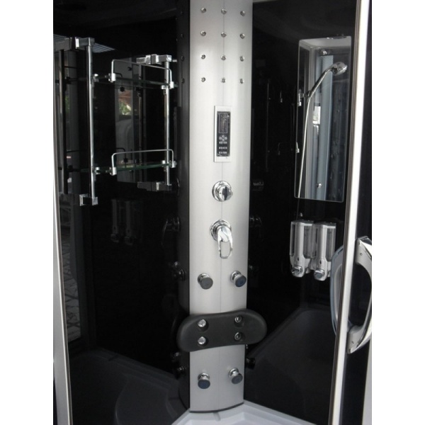 Cabina de dus MO-09912 cu Hidromasaj si sauna 120x85cm, Design Modern, Stanga, Culoare Crom/Alb - Img 9
