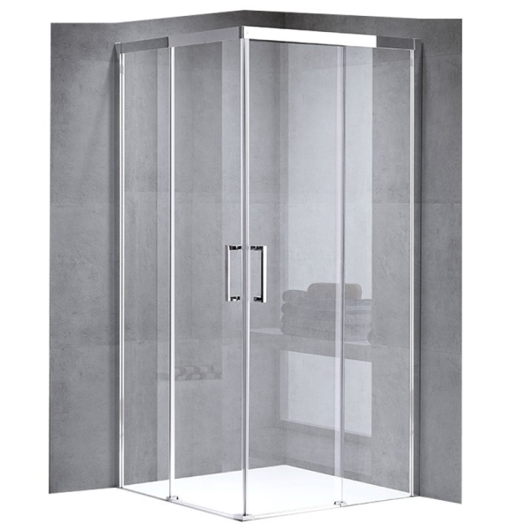 Cabina de dus Patrata KZ90B, Design Modern 90x90cm , Culoare Crom - Img 3