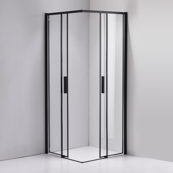 Cabina de dus Patrata Super Slim Nova , Design Modern 80x80cm, Culoare Negru - Img 3