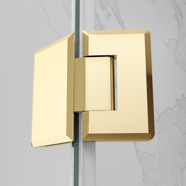 Cabina de dus Pentagonala KZ10B, Dimensiune 90x90cm, Culoare Gold - Img 2
