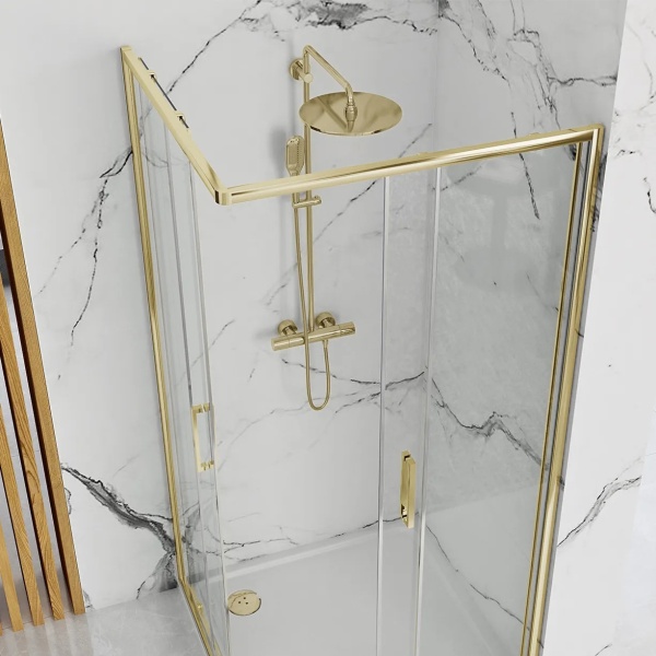 Cabina de dus Rea Punto, Dimensiune 80x80 cm Culoare Gold - Img 5