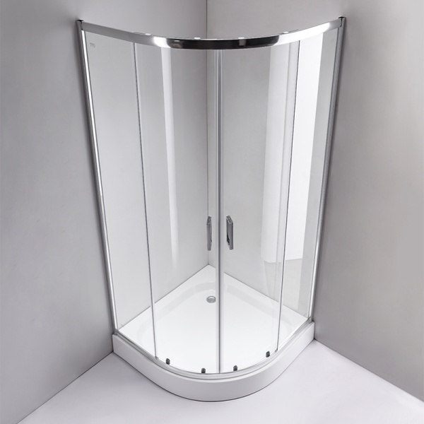 Cabina de dus semicirculara din sticla securizata cu cadita de dus slim antiderapanta KZ94A-SXL01A 80 x 80 cm - Img 4