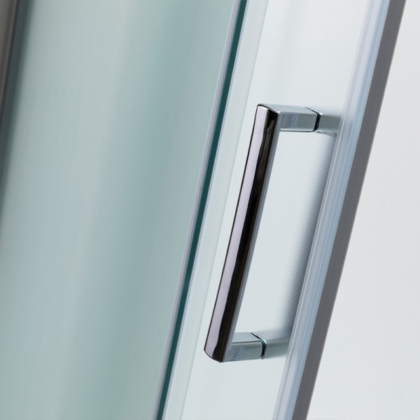 Cabina de dus semirotunda montaj dreapta din sticla securizata mata si rame cromate Maja 115 x 85 mm - Img 3