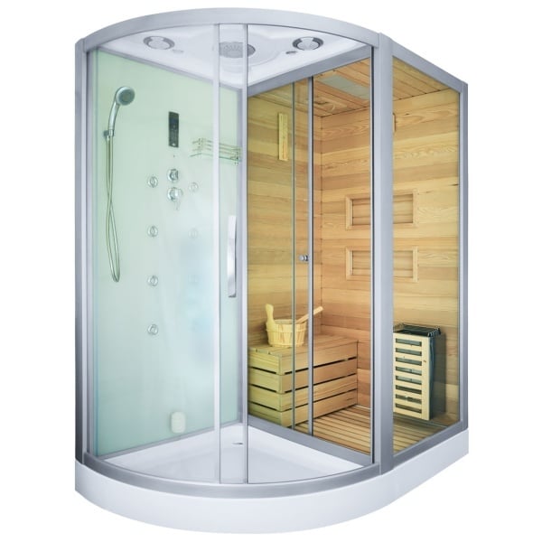 Cabina multifunctionala MO-1751W TRIO, Sauna uscata, Sauna cu aburi si cabina de dus, 180x110x223 cm, Varianta Dreapta - Img 3