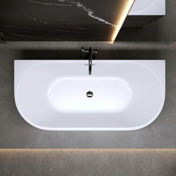 Cada de baie Autoportanta 170x75x58cm, Montaj pe Perete, Design Modern , Culoare Alb - Img 6
