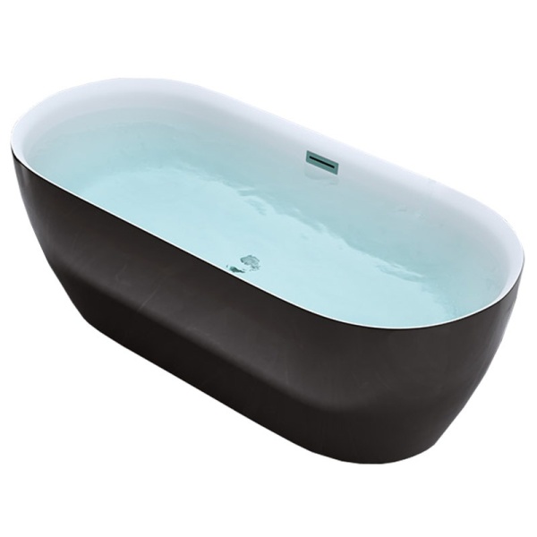 Cada de baie Cesana 518B 160x75cm ,Culoare Negru, Deversor Cromat - Img 2