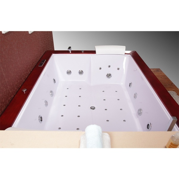 Cada de baie DIABLO 666 Cu Hidromasaj 180x150cm, Culoare Alb/Rosu - Img 4