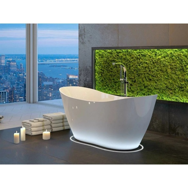 Cada de baie free-standing Besco Viya 170x72cm Culoare Alb Lucios - Img 4