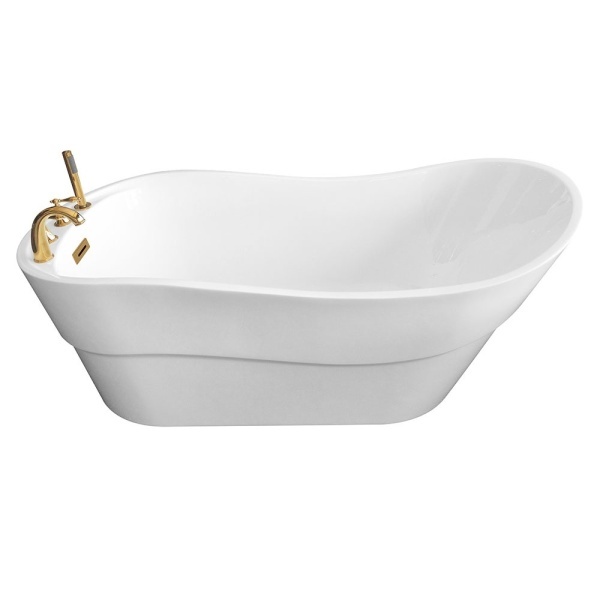 Cada de baie freestanding cu baterie aurie 170X80X72cm - Img 4