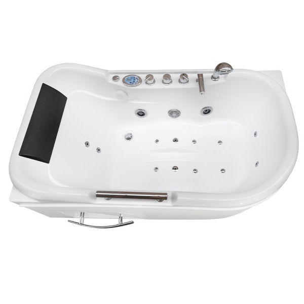 Cada de baie Lemur/Dreapta 140x80cm, Cu hidromasaj ,Culoare alb - Img 3