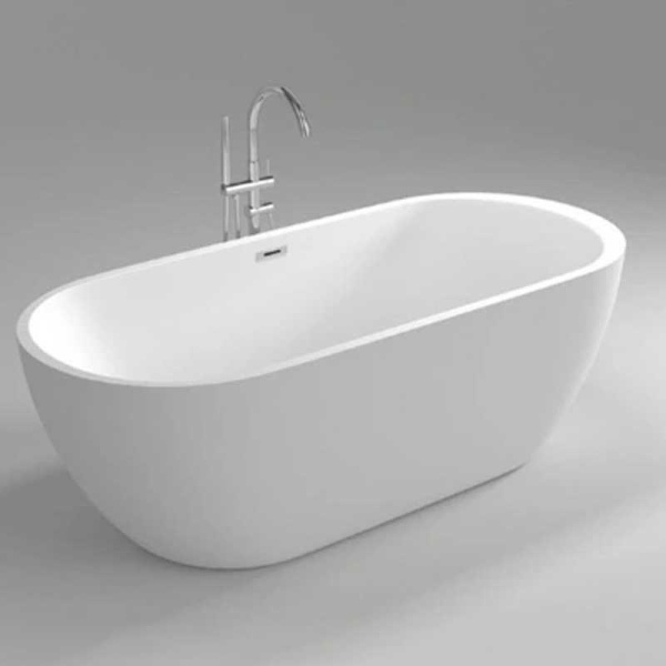 Cada de baie PORTO 503B, Dimensiune 170x75cm, Culoare Alb, Deversor Crom - Img 7