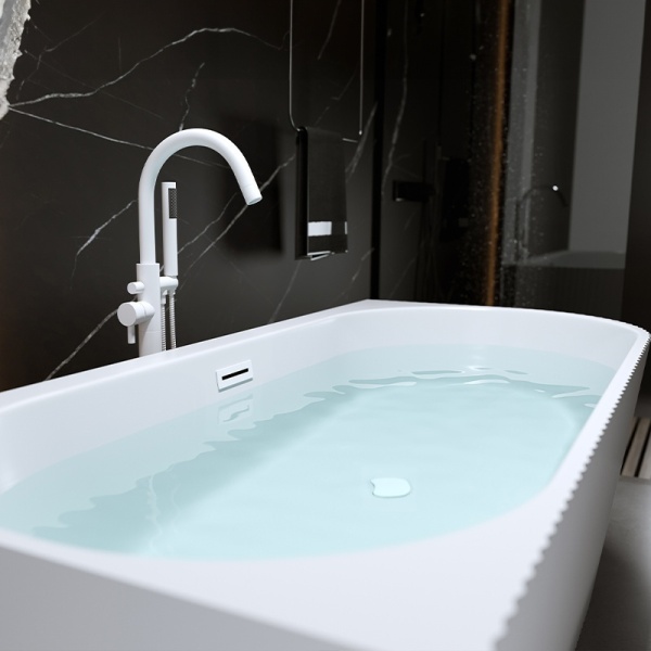 Cada de baie RIO 504D, Dimensiune 170x75cm/Stanga, Design Elegant, Culoare Alb, Deversor Alb - Img 2