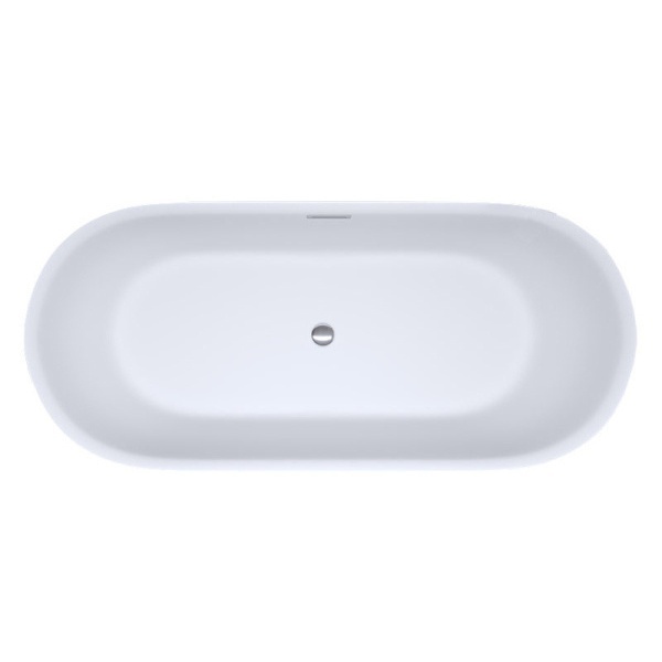 Cada de baie suport 150x75cm Cesana 518A, Culoare Alb , Deversor Cromat - Img 2