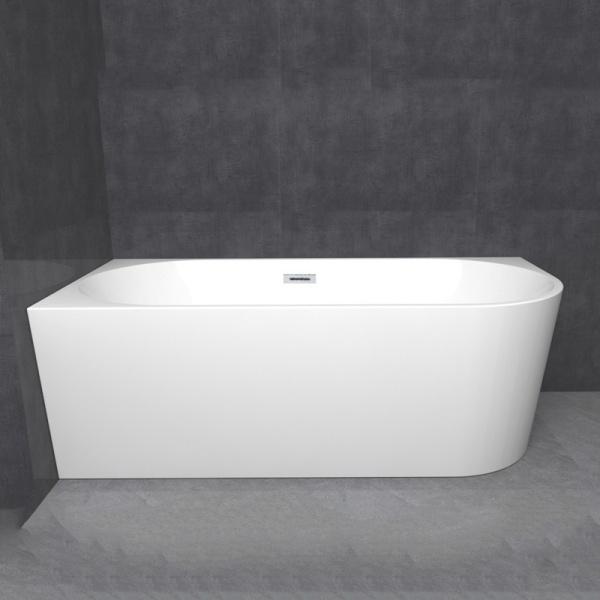 Cada de baie Suport MERA509C 160X75cm, Culoare Alb, Deversor Crom/ Stanga - Img 5