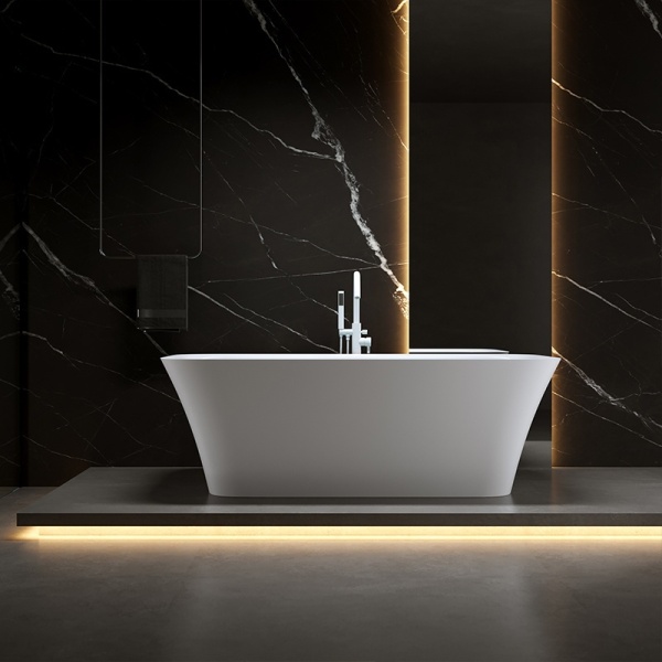 Cada de baie Viana 511A 150x75cm, Culoare Alb, Deversor Alb Lucios - Img 4