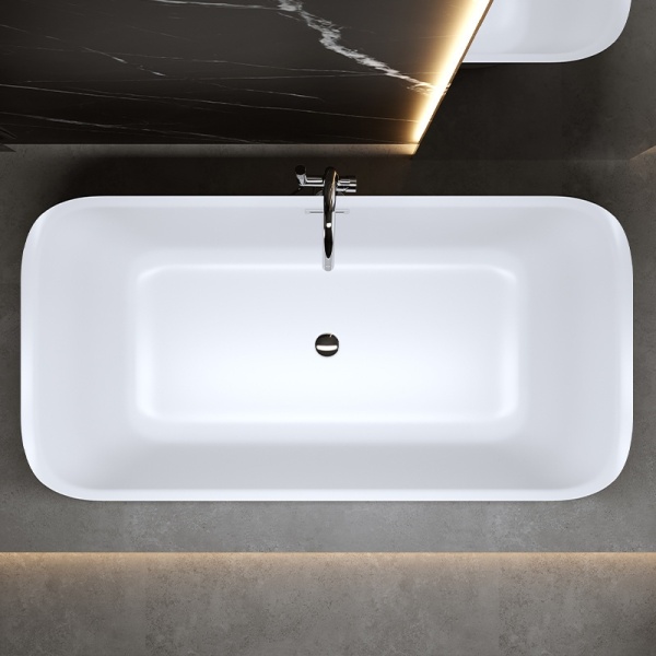 Cada de baie Viana 511B 160x80cm, Culoare Alb, Deversor Cromat - Img 10