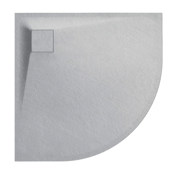 Cadita de dus ALBA semirotunda, Dimensiune 80x80cm, Culoare Gri - Img 10