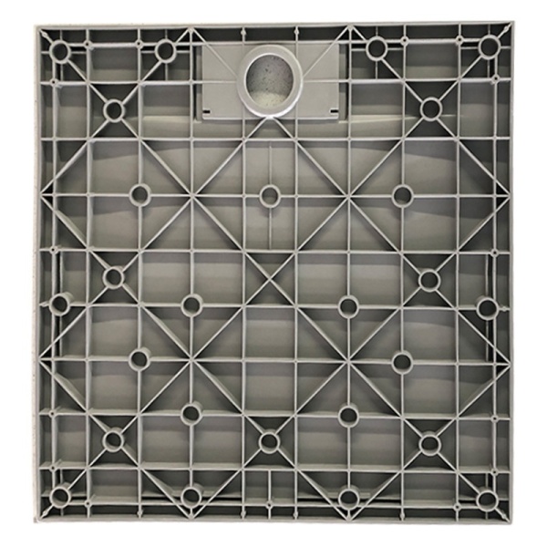 Cadita de dus DEKO Slim, Structura de piatra 80x80cm, Culoare Alb - Img 4