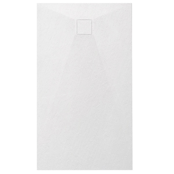 Cadita de dus dreptunghiulara slim imitatie piatra 120 x 70 cm alba - Img 2