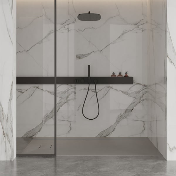 Cadita de dus dreptunghiulara slim imitatie piatra Slim JUKO 130 x 90 cm gri - Img 8