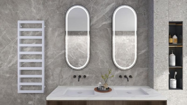 Calorifer de baie Portprosop Cube White 110x50cm, Culoare Alb - Img 3
