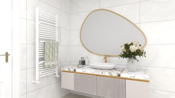 Calorifer de baie Portprosop Smart White 120x50cm, Culoare Alb - Img 3