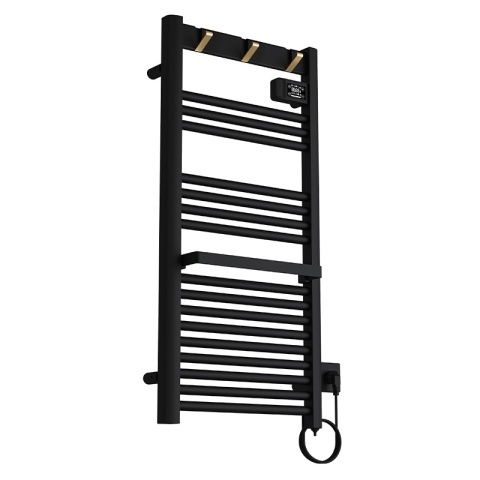 Calorifer electric vertical YASUR-BL ECO 500W pentru baie 105x50, negru - Img 2