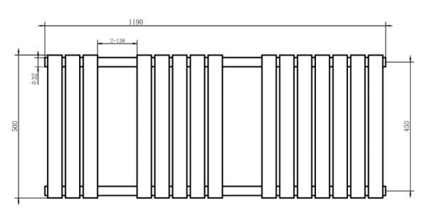 Calorifer Portprosop 120x50cm, Moon White, Design Modern, Culoare Alb - Img 3