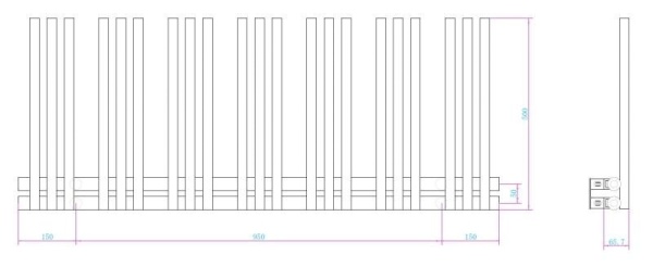 Calorifer Portprosop Linear Black 125x50cm, Design Modern, Culoare Black - Img 2