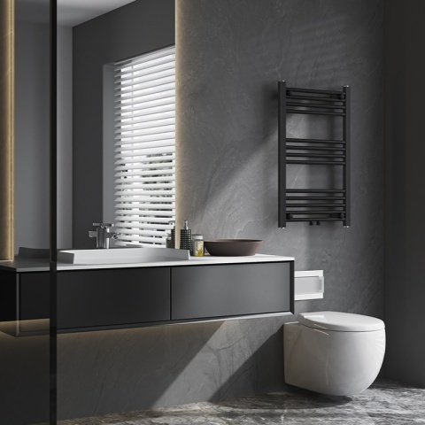 Calorifer vertical CORSO-BL-3 pentru baie 80x50, negru - Img 8