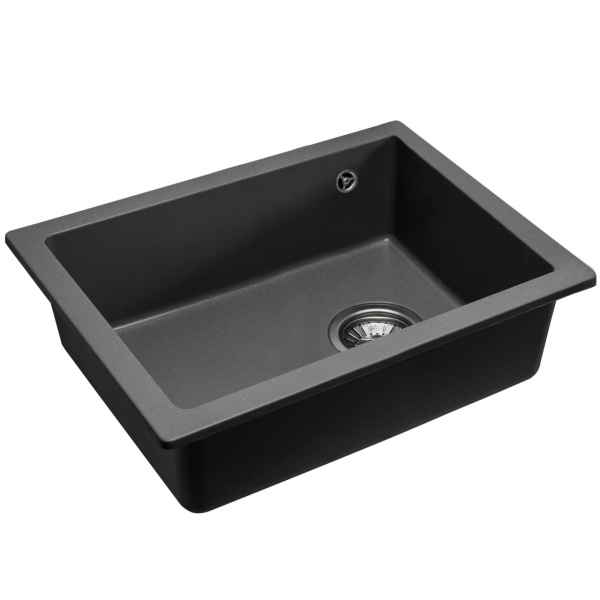 Chiuveta Bucatarie Pro GRANIT NELS BLACK, Dimensiuni 46.5 x 56 x 20 cm, 1 Cuva, Incastrabila, Forma Dreptunghiulara, Negru - Img 7
