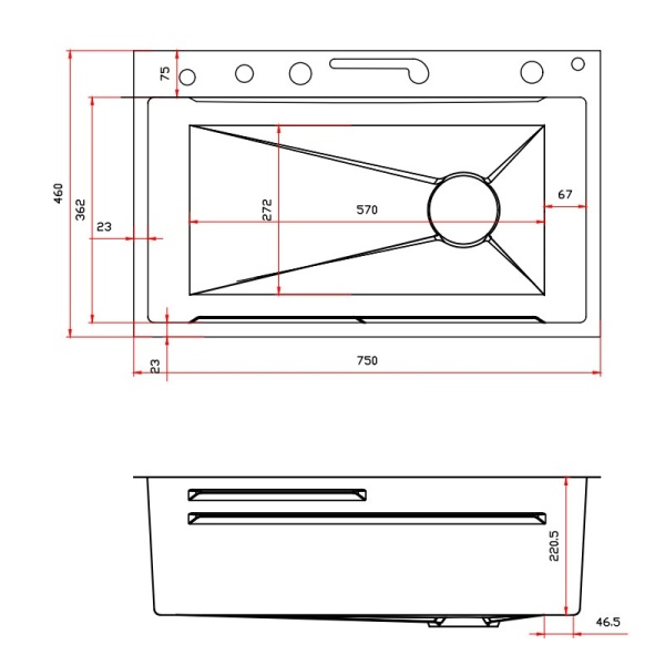 Chiuveta de bucatarie ARGOS multifunctionala, Dimensiune 75X46cm, Culoare Gold Steel, Termostat cu Display LCD - Img 2