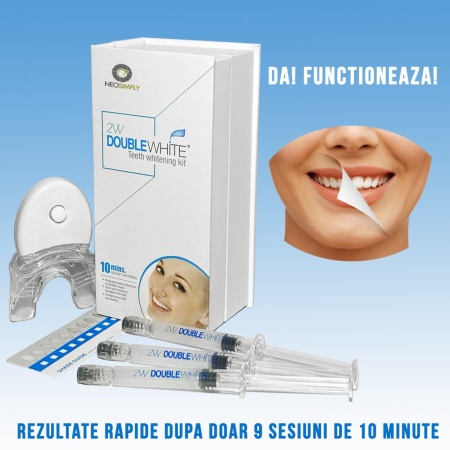 Kit pentru albirea dintilor, NeoSimply, Aparat cu 5xLED, Gel de albire fara peroxid (3 seringi de 3ml), Gutiera - Img 2