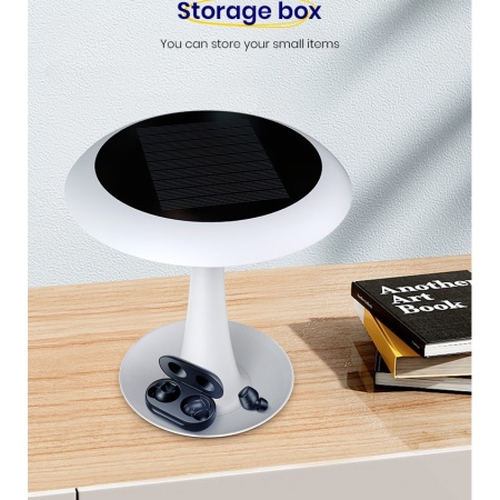 Lampa Solara LED Portabila si Reincarcabila de Interior Exterior, Hat Neosimply, 500 lumeni, 4 Moduri de utilizare, panou solar, White - Img 5