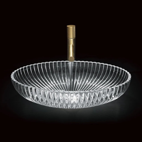 Lavoar de baie REA Nicole, pentru blat, Design Modern Elegant, Transparent - Img 6