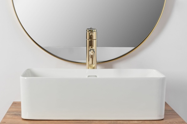 Lavoar De Blat REA BERTA 48, Dimensiuni 48.5 X 31.5 X 4.51 Cm, Montaj Pe Blat, Design Deosebit, Ceramica Sanitara, Alb - Img 2